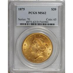 1875 $20 MS62 PCGS