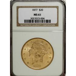 1877 $20 MS61 NGC