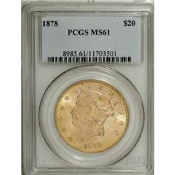 1878 $20 MS61 PCGS