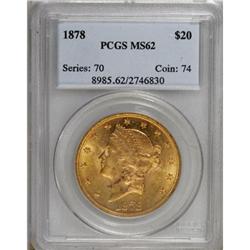1878 $20 MS62 PCGS