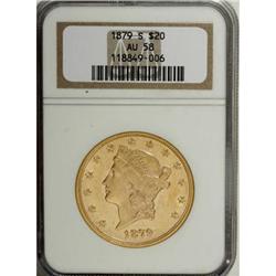 1879-S $20 AU58 NGC