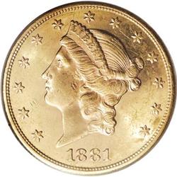 1881-S $20 MS62 PCGS