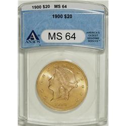 1900 $20 MS64 ANACS