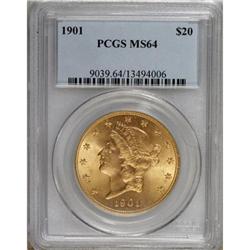 1901 $20 MS64 PCGS