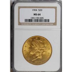 1904 $20 MS64 NGC