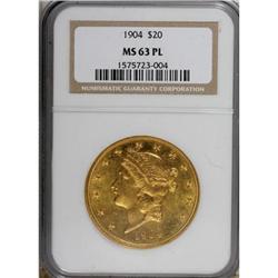 1904 $20 MS63 Prooflike NGC