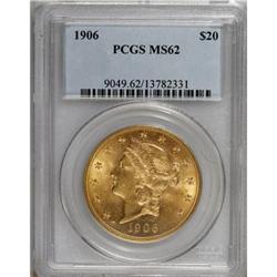1906 $20 MS62 PCGS