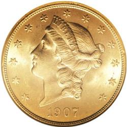 1907-S $20 MS64 NGC