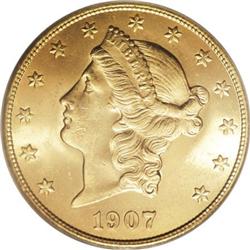 1907-S $20 MS64 PCGS