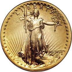 1907 $20 High Relief, Wire Rim MS63 PCGS