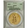 Image 3 : 1907 $20 High Relief, Wire Rim MS63 PCGS