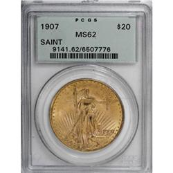 1907 $20 Arabic Numerals MS62 PCGS