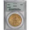 Image 1 : 1907 $20 Arabic Numerals MS62 PCGS