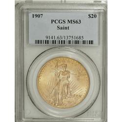 1907 $20 Arabic Numerals MS63 PCGS
