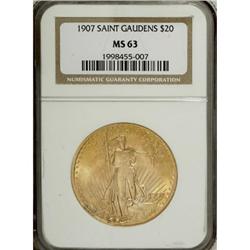 1907 $20 Arabic Numerals MS63 NGC