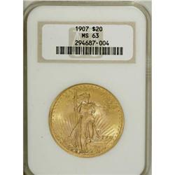 1907 $20 Arabic Numerals MS63 NGC