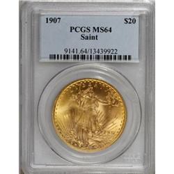 1907 $20 Arabic Numerals MS64 PCGS