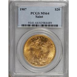 1907 $20 Arabic Numerals MS64 PCGS