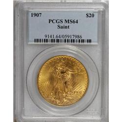 1907 $20 Arabic Numerals MS64 PCGS
