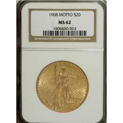 1908 $20 Motto MS62 NGC