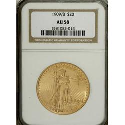 1909/8 $20 AU58 NGC