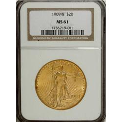 1909/8 $20 MS61 NGC
