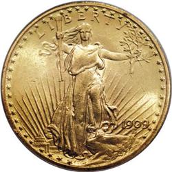 1909/8 $20 MS62 PCGS