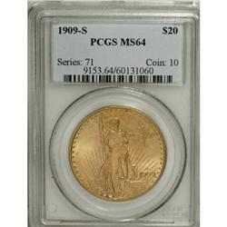 1909-S $20 MS64 PCGS