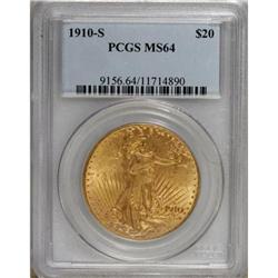 1910-S $20 MS64 PCGS