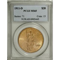 1911-D $20 MS65 PCGS