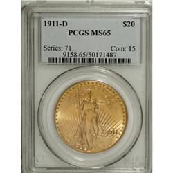 1911-D $20 MS65 PCGS
