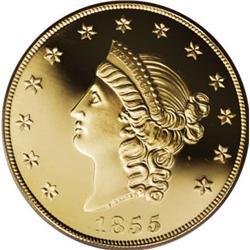 Restrike 1855 $50 Kellogg & Co. Gem Proof PCGS