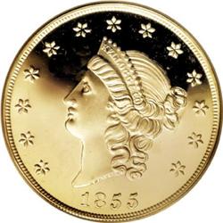 1855 $50 Kellogg & Co. Restrike Gem Proof PCGS