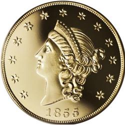 Restrike 1855 $50 Kellogg Gem Proof PCGS