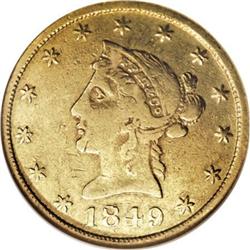 1849 $10 Moffat & Co. Ten Dollar, "Ten Dol."