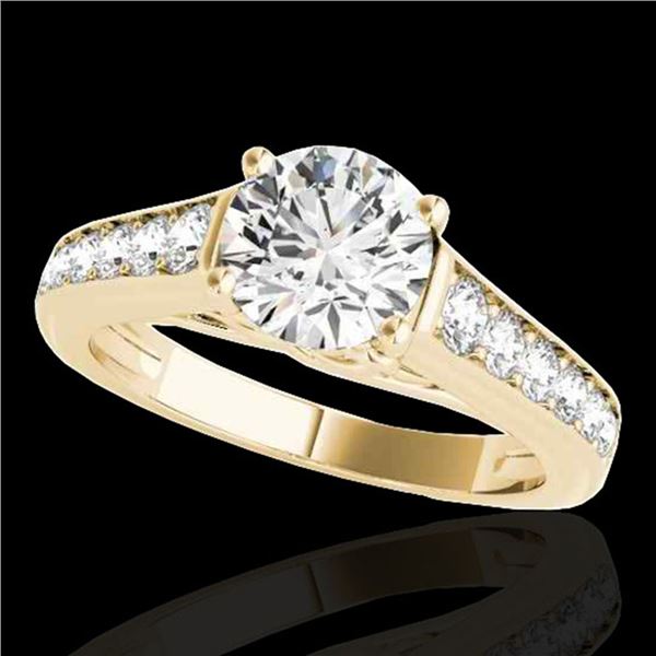 1.5 ctw Certified Diamond Solitaire Ring 10k Yellow Gold - REF-204X5A