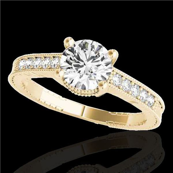 1.45 ctw Certified Diamond Solitaire Antique Ring 10k Yellow Gold - REF-245R5K