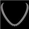 Image 1 : 24.19 ctw Oval Cut Diamond Micro Pave Necklace 18K White Gold - REF-2092F6M