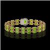 Image 3 : 26.52 ctw Peridot & Diamond Bracelet 14K Rose Gold - REF-244N8F