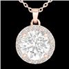 Image 2 : 1.75 ctw VS/SI Diamond Certified Micro Pave Necklace 14k Rose Gold - REF-511H4R