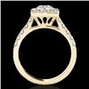 Image 2 : 2.5 ctw Certified Diamond Solitaire Halo Ring 10k Yellow Gold - REF-313F6M