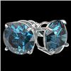 Image 3 : 4 ctw Certified Intense Blue Diamond Stud Earrings 10k White Gold - REF-556Y3X