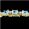 Image 1 : 10 ctw Aquamarine & VS/SI Diamond Eternity Bracelet 10k Yellow Gold - REF-107K3Y