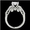 Image 2 : 1.75 ctw VS/SI Certified Princess Diamond 3 Stone Ring 10k White Gold - REF-296K2Y