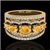Image 1 : 2.25 ctw Citrine & Micro Pave VS/SI Diamond Designer Ring 10k Yellow Gold - REF-81N8F