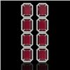 Image 1 : 20.59 ctw Ruby & Diamond Micro Pave Halo Earrings 10k White Gold - REF-230N9F