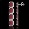 Image 2 : 20.59 ctw Ruby & Diamond Micro Pave Halo Earrings 10k White Gold - REF-230N9F