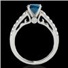 Image 2 : 1.5 ctw SI Certified Fancy Blue Diamond Solitaire Ring 10k White Gold - REF-135N2F