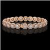 Image 2 : 8.83 ctw Cushion Cut Diamond Micro Pave Bracelet 18K Rose Gold - REF-770A8N