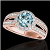 Image 1 : 1.6 ctw SI Certified Fancy Blue Diamond Solitaire Halo Ring 10k Rose Gold - REF-135Y2X